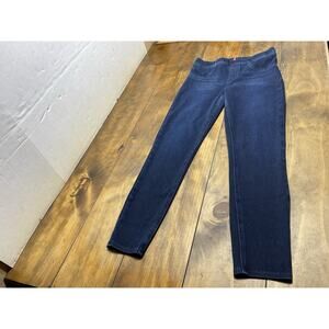 SPANX Jean-ish Ankle Denim Shaping Leggings Dark Blue Size Medium Stretch Skinny